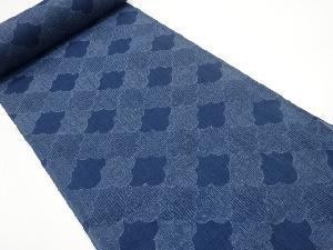 アンティーク　変わり青海波模様織り出し　着尺反物